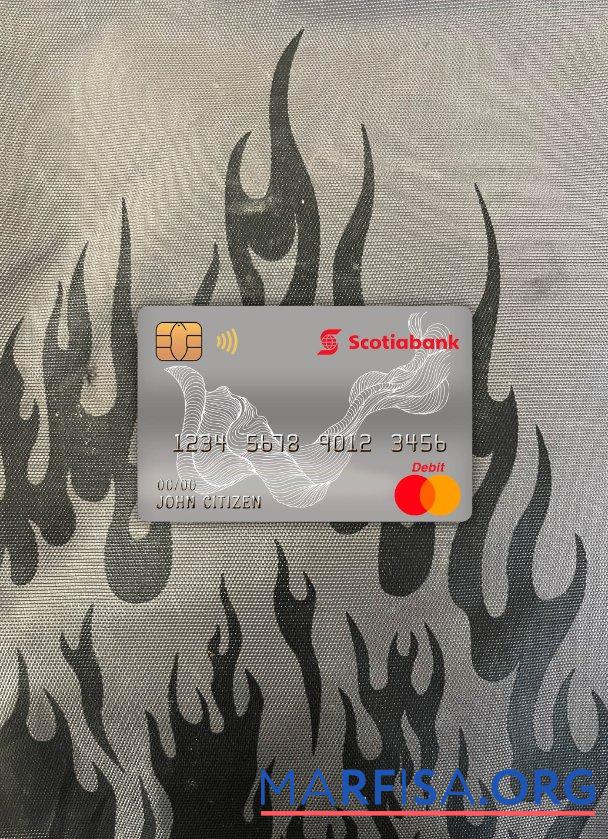 Realistic Canada Scotiabank master debit card photolook front example